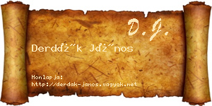 Derdák János névjegykártya